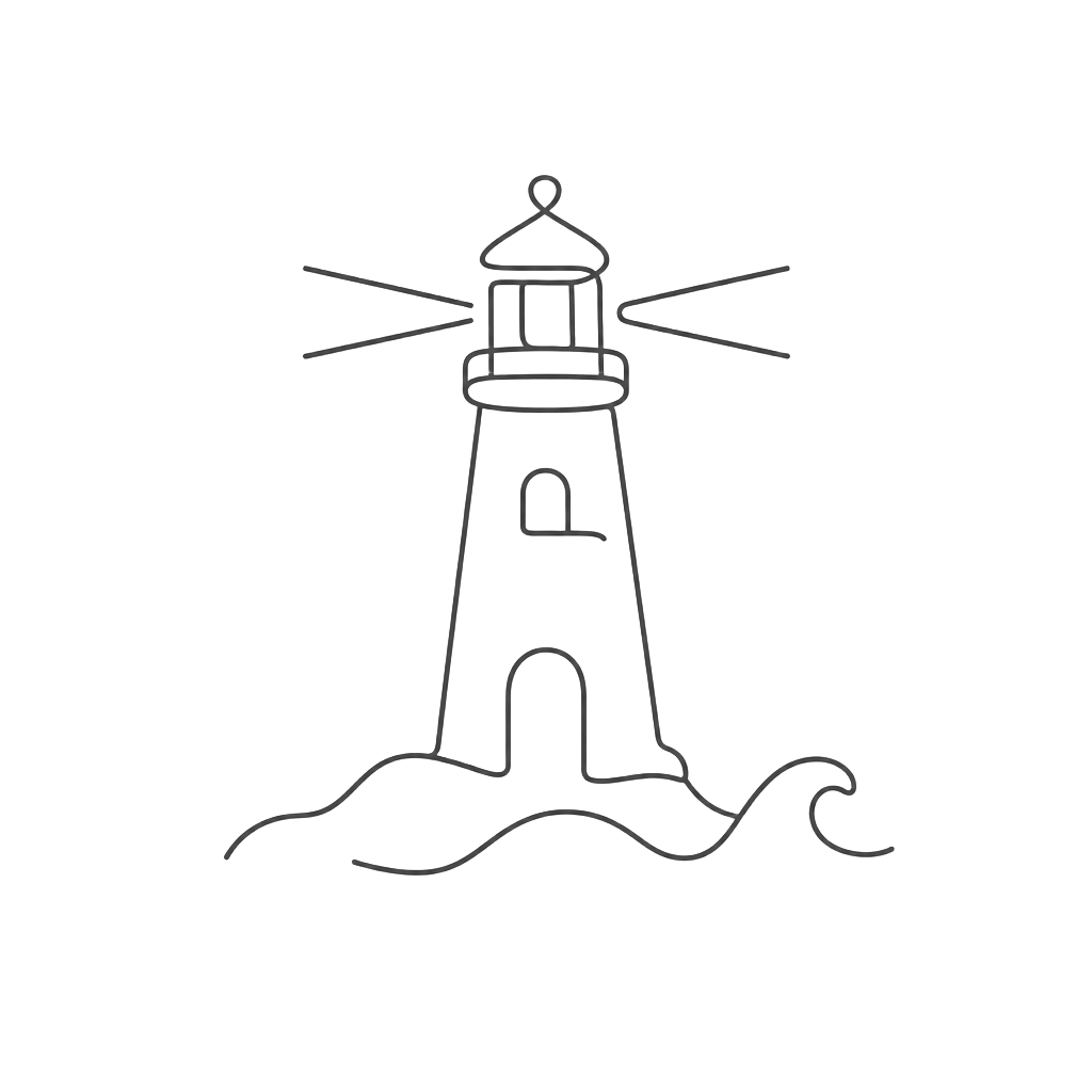 Logo de Proyecto Faro: un faro dibujado a una línea